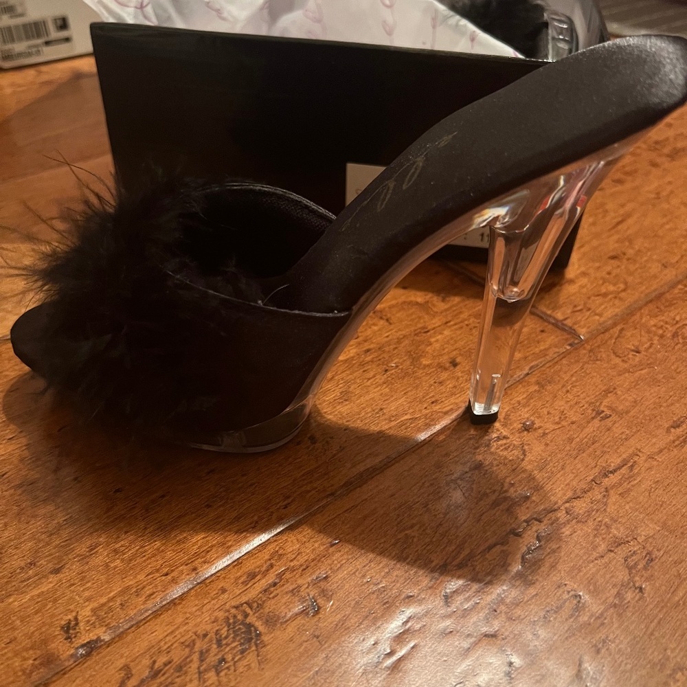 Ellie Shoes - Sasha - 4" High Heel Maribou Slippers